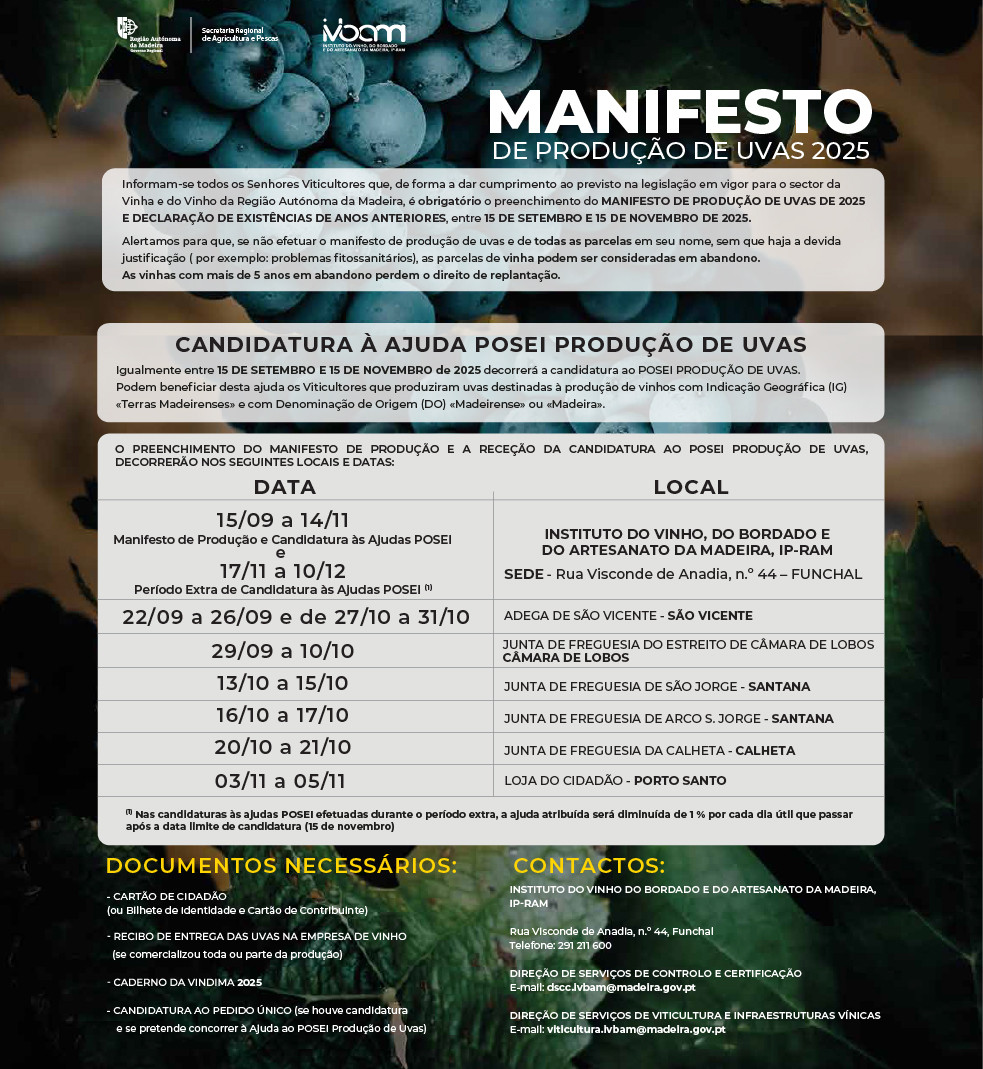 Manifesto de Produção de Uvas 2025