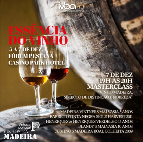 Masterclass de Vinho Madeira - Essência do Vinho Madeira - 7 de dezembro - Fórum Pestana | Casino Park Hotel