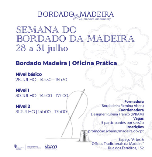 Oficinas abertas de Bordado da Madeira
